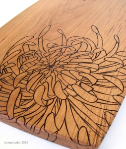 chrysanthemum cherry cutting board